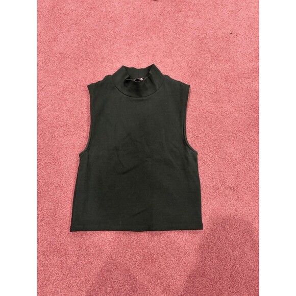 Zara Tops - Zara Tank Top Womens Large Green Ribbed Sleeveless Stretch Top Casual Ladies